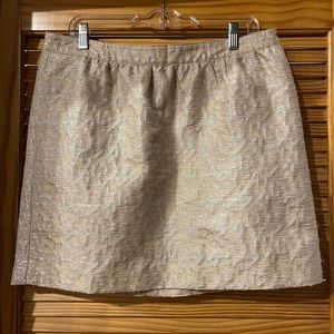 Ann Taylor LOFT mini skirt gold and silver